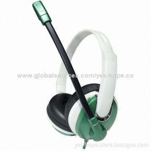 Wired Computer Headphones with Mic, CE, FCC and RoHS Marks